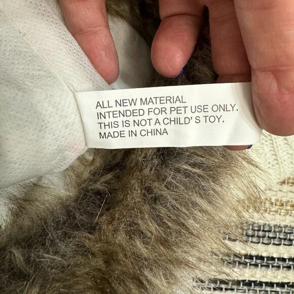 Pet Accessories Christmas Stocking Paw Print Cable Knit Faux Fur White Multi - Picture 5 of 7